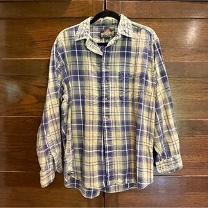 ✅5/$25 vintage Greatland Apparel large Plaid Shirt flannel grunge distressed